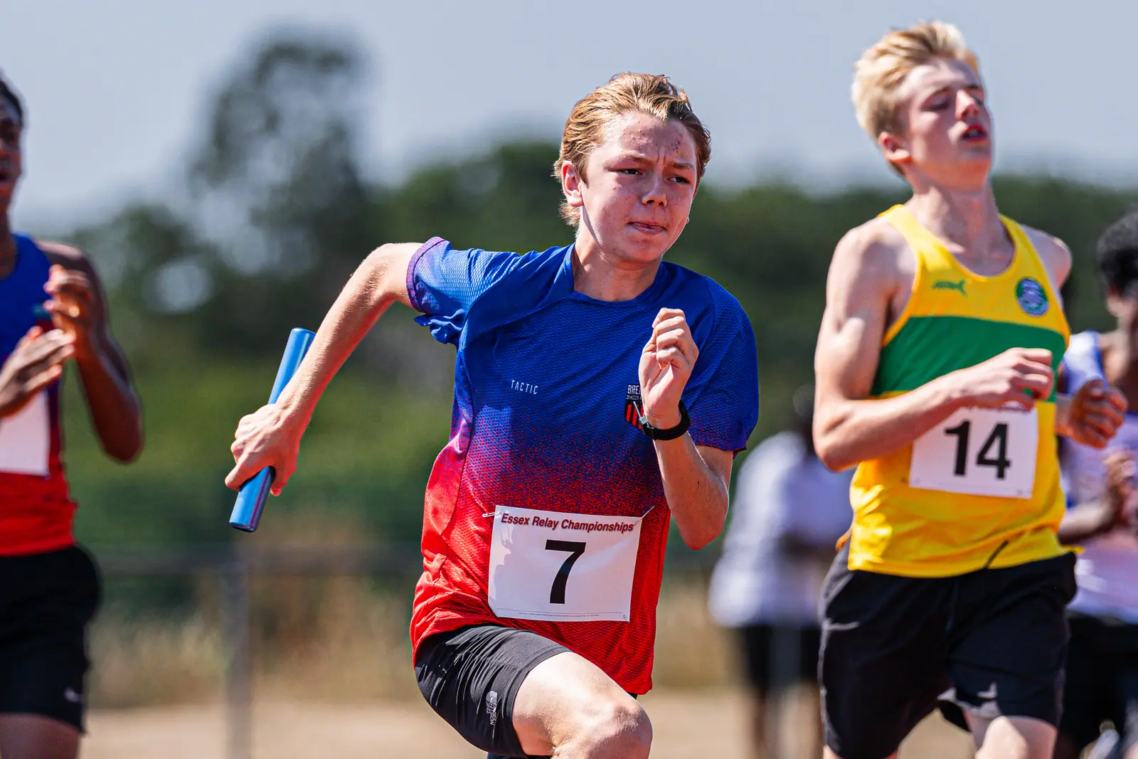 Brentwood Beagles athletes at the Essex Relay Championships, Thurrock, 12 July 2026