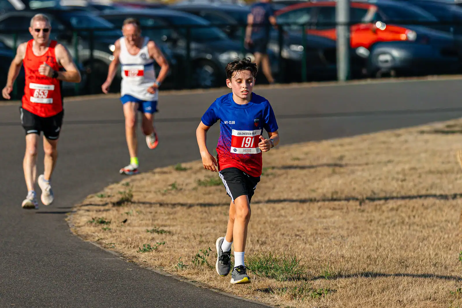 Brentwood Beagles athletes at the Colchester Friday Night 5K / Essex 5K Championships, Colchester, 7 August 2026