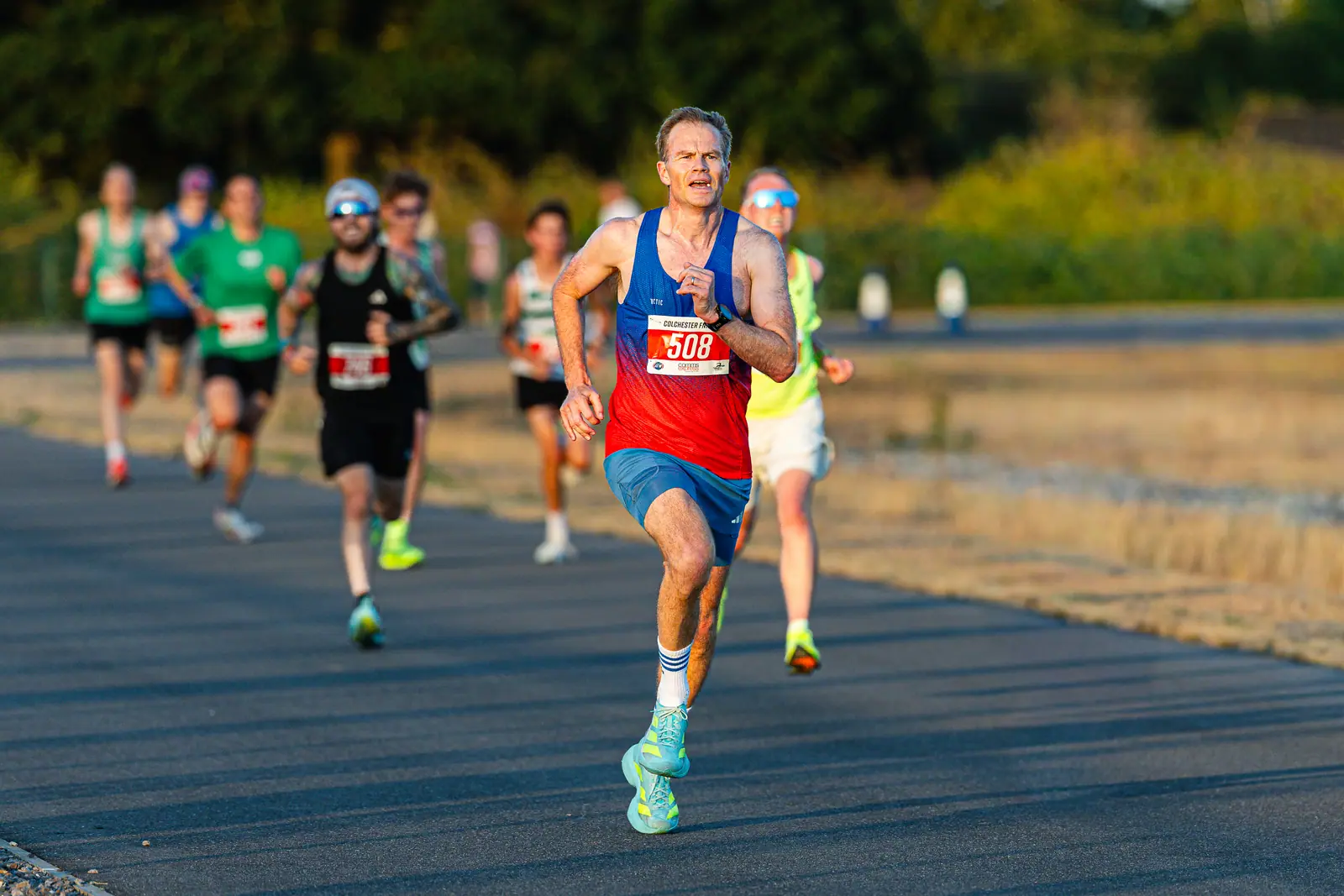 Brentwood Beagles athletes at the Colchester Friday Night 5K / Essex 5K Championships, Colchester, 7 August 2026