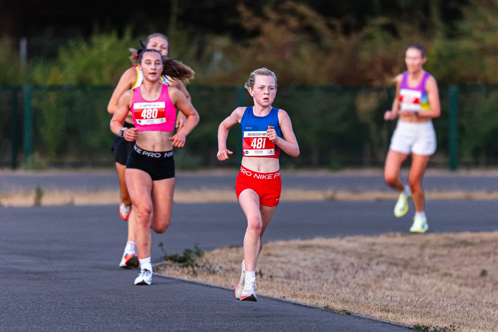 Brentwood Beagles athletes at the Colchester Friday Night 5K / Essex 5K Championships, Colchester, 7 August 2026