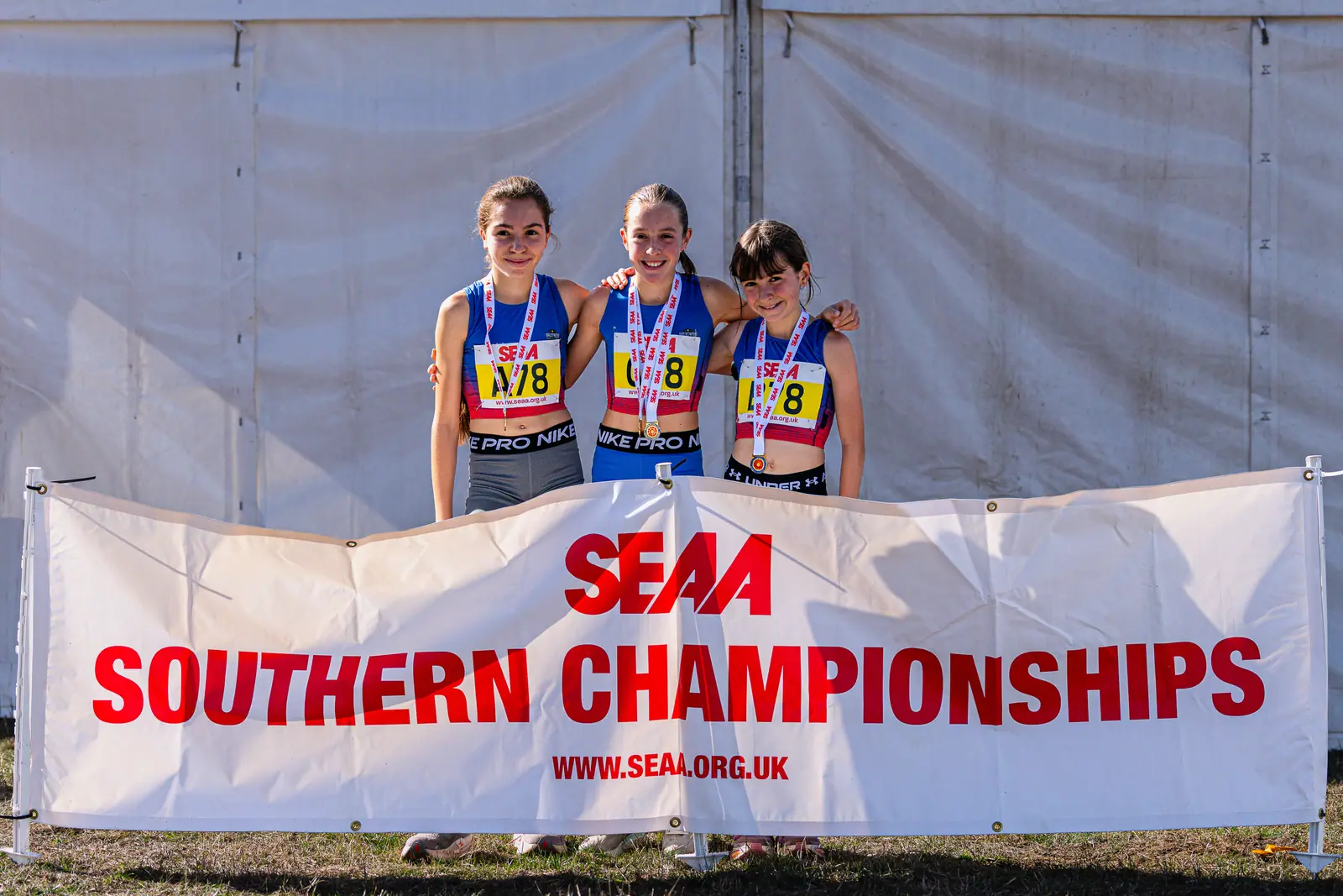 Brentwood Beagles athletes at the SEAA Road Relays, Rushmoor Arena, Aldershot, 26 September 2026
