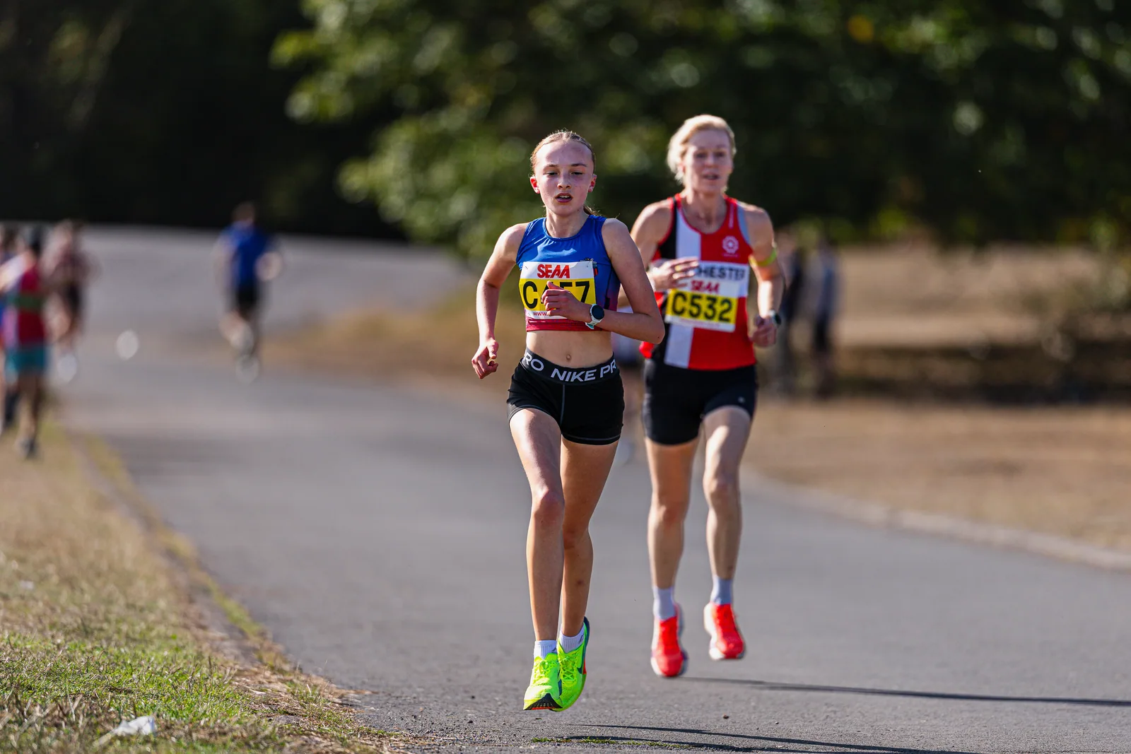 Brentwood Beagles athletes at the SEAA Road Relays, Rushmoor Arena, Aldershot, 26 September 2026